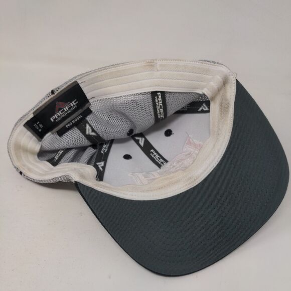 IGH Fitted Trucker Hat Gray L/XL Embroidered Pro Model Mesh Pacific Headwear - Picture 6 of 8